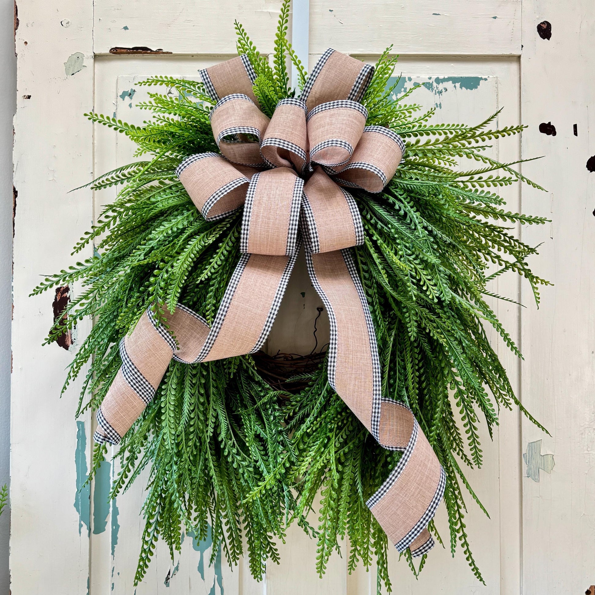 Spring Bead Grass Fern Wreath