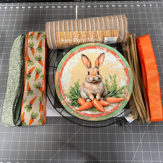 Spring Bunny and Carrots wreath kit