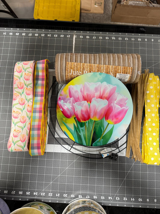 Spring Tulip Welcome DIY Wreath Kit