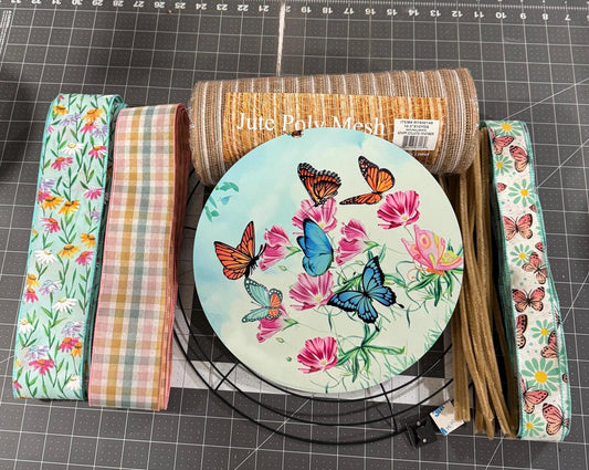 Spring WIldflower and Butterfly Welcome DIY Wreath Kit