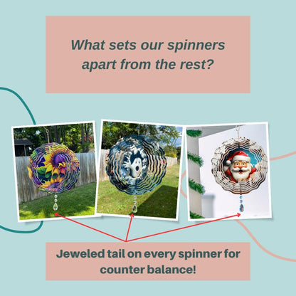 Mama Colorful Animal Print with Sunflowers Wind Spinner