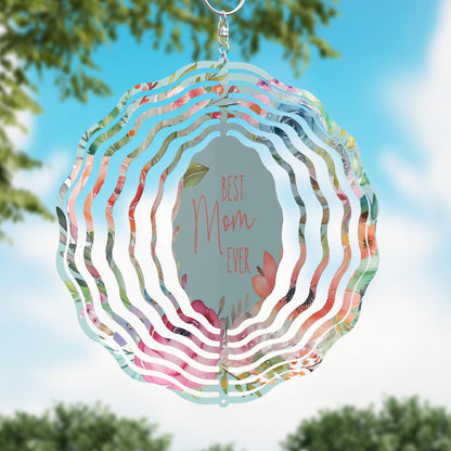 Best Mom Ever Pastel Floral Wind Spinner, Mothers Day Gift Flower Wind Sun Catcher, Gardener Gift, Garden Lover Gift