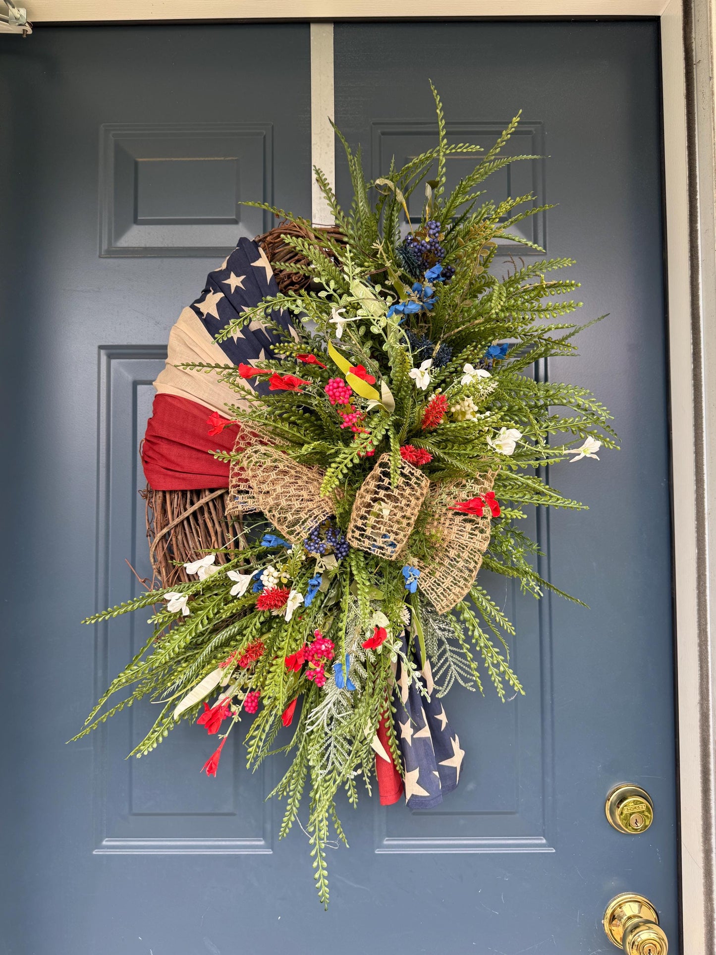 Patriotic Americana Wreath for Front Door