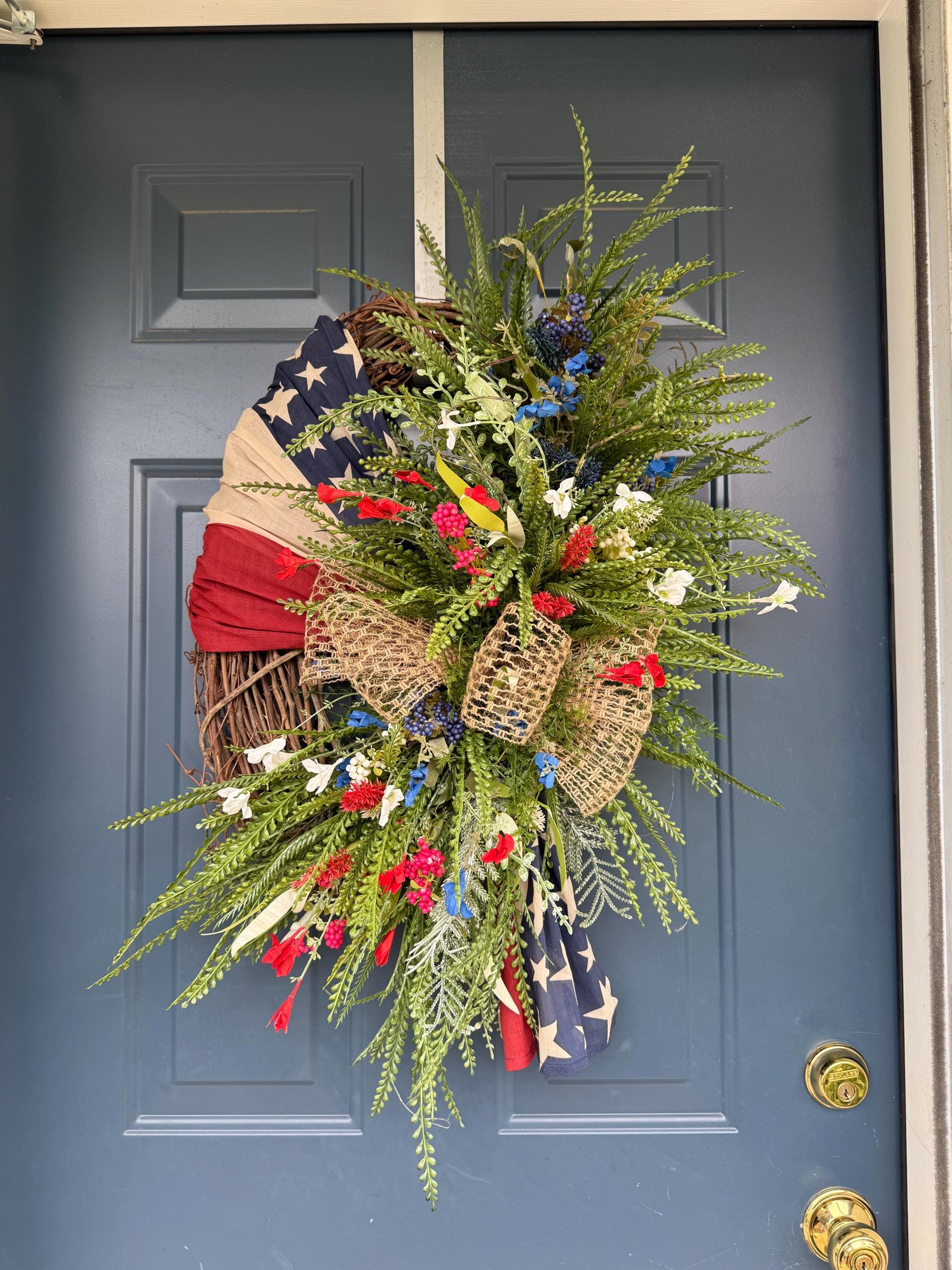 Patriotic Americana Wreath for Front Door