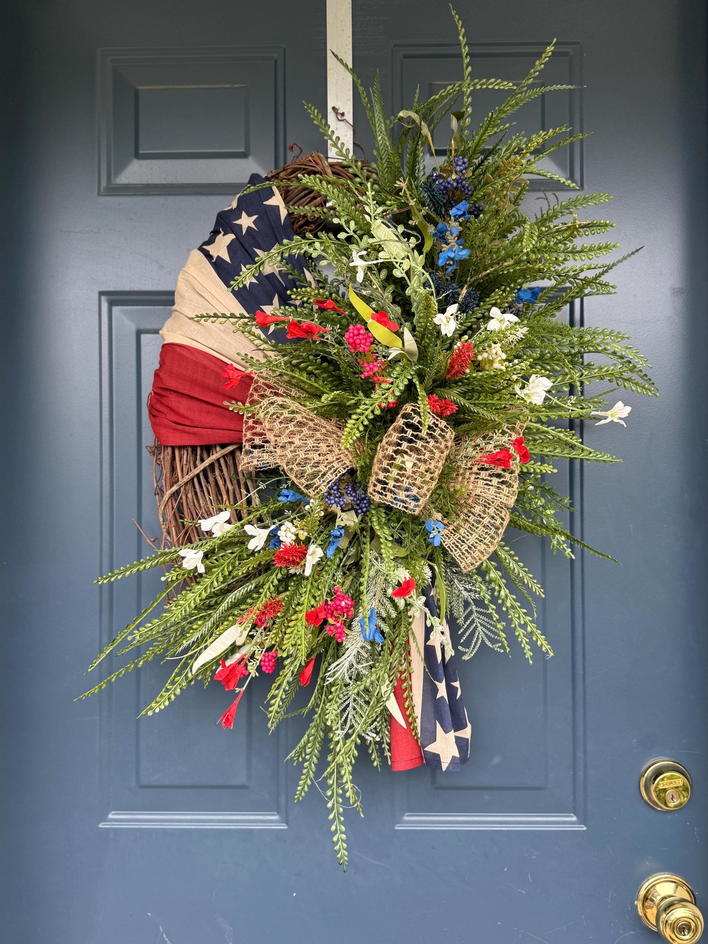 Patriotic Americana Wreath for Front Door