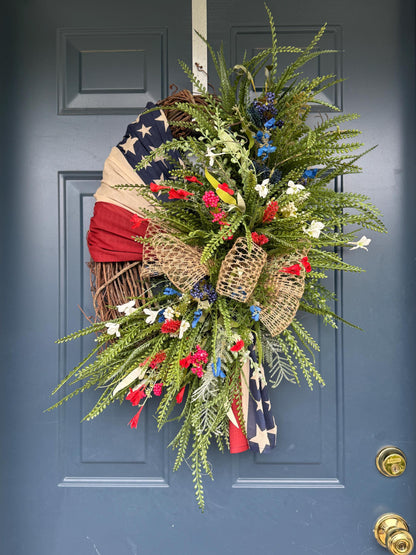 Patriotic Americana Wreath for Front Door