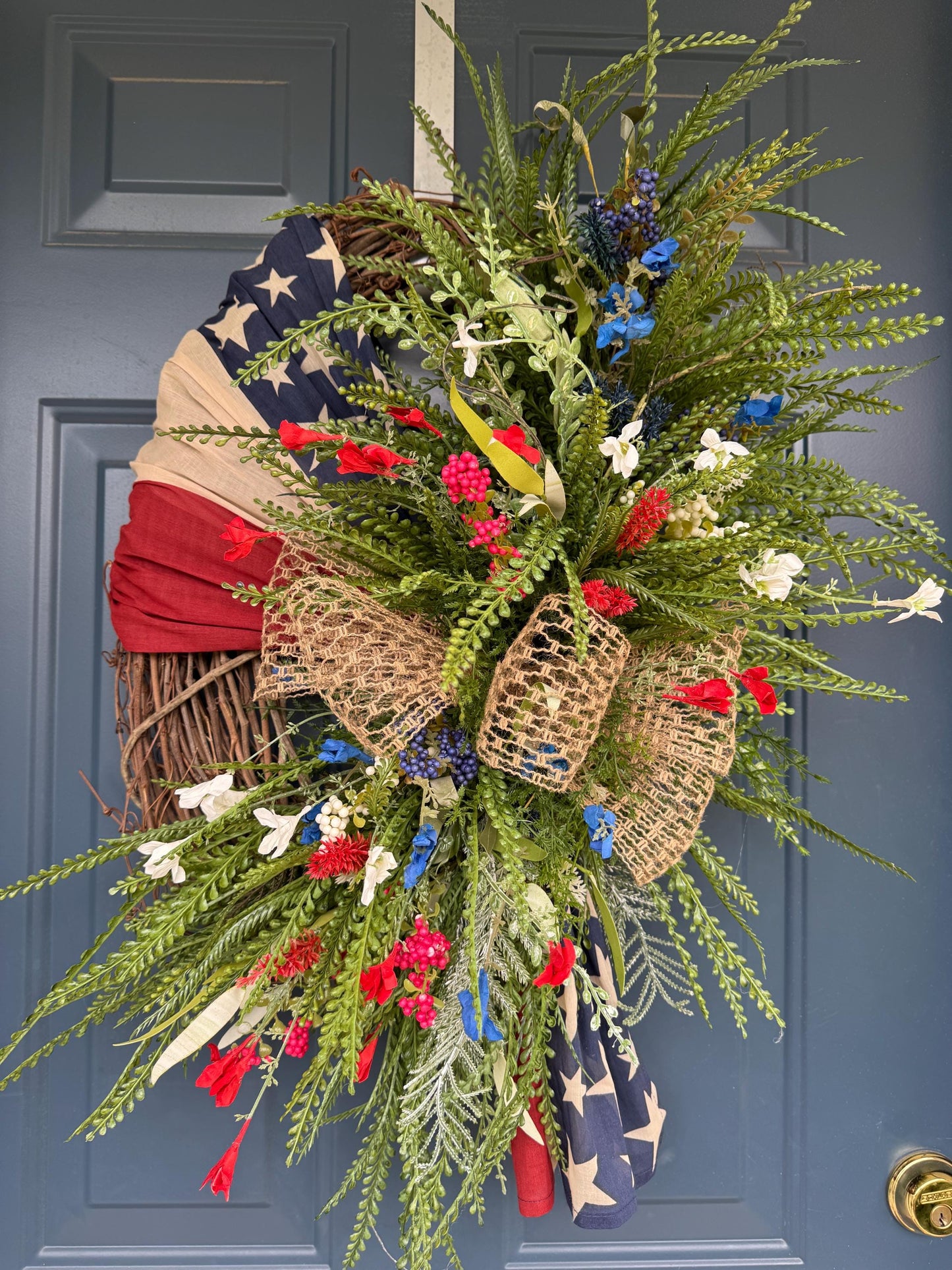 Patriotic Americana Wreath for Front Door