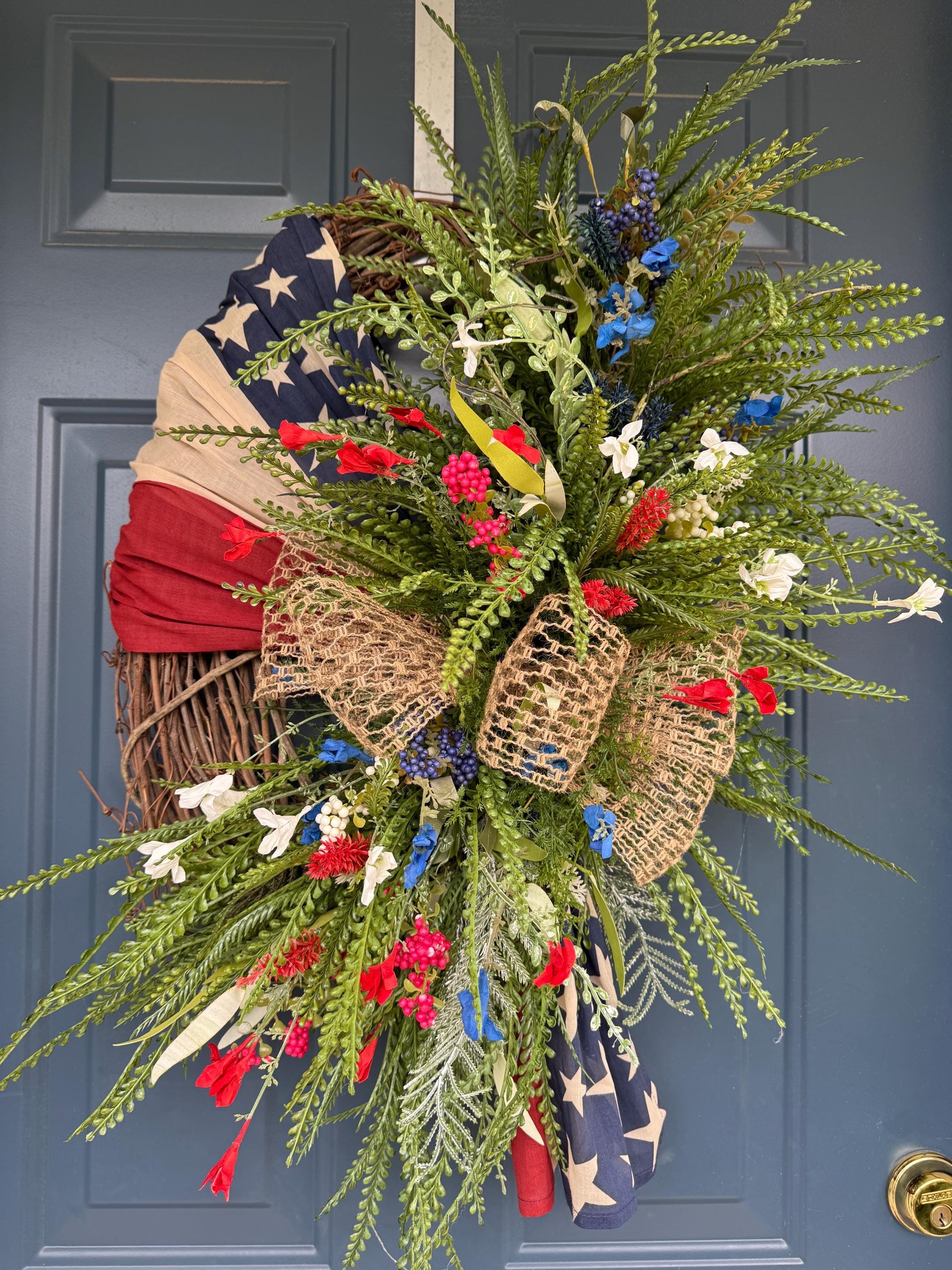 Patriotic Americana Wreath for Front Door