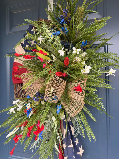 Patriotic Americana Wreath for Front Door