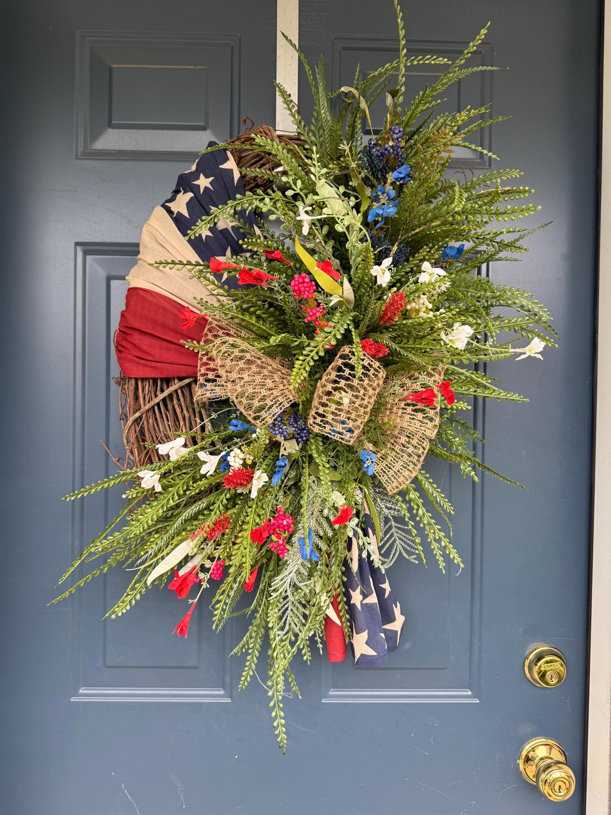 Patriotic Americana Wreath for Front Door