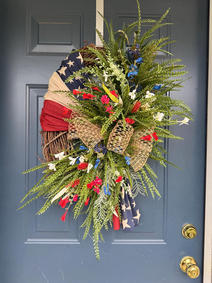 Patriotic Americana Wreath for Front Door