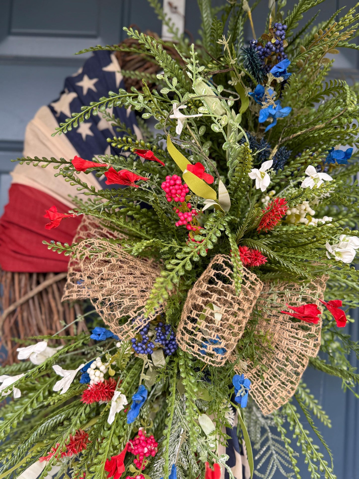 Patriotic Americana Wreath for Front Door