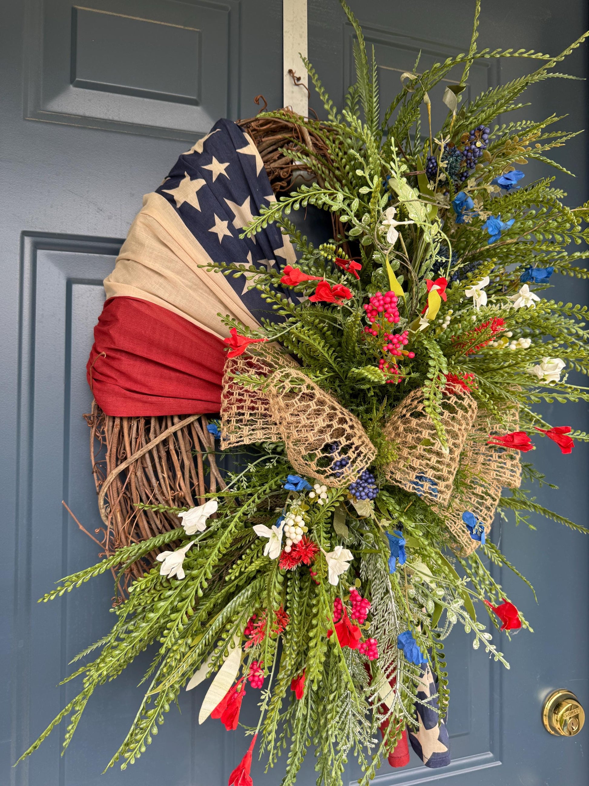 Patriotic Americana Wreath for Front Door