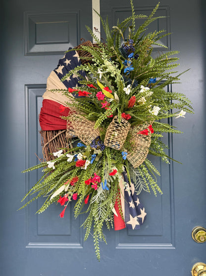 Patriotic Americana Wreath for Front Door