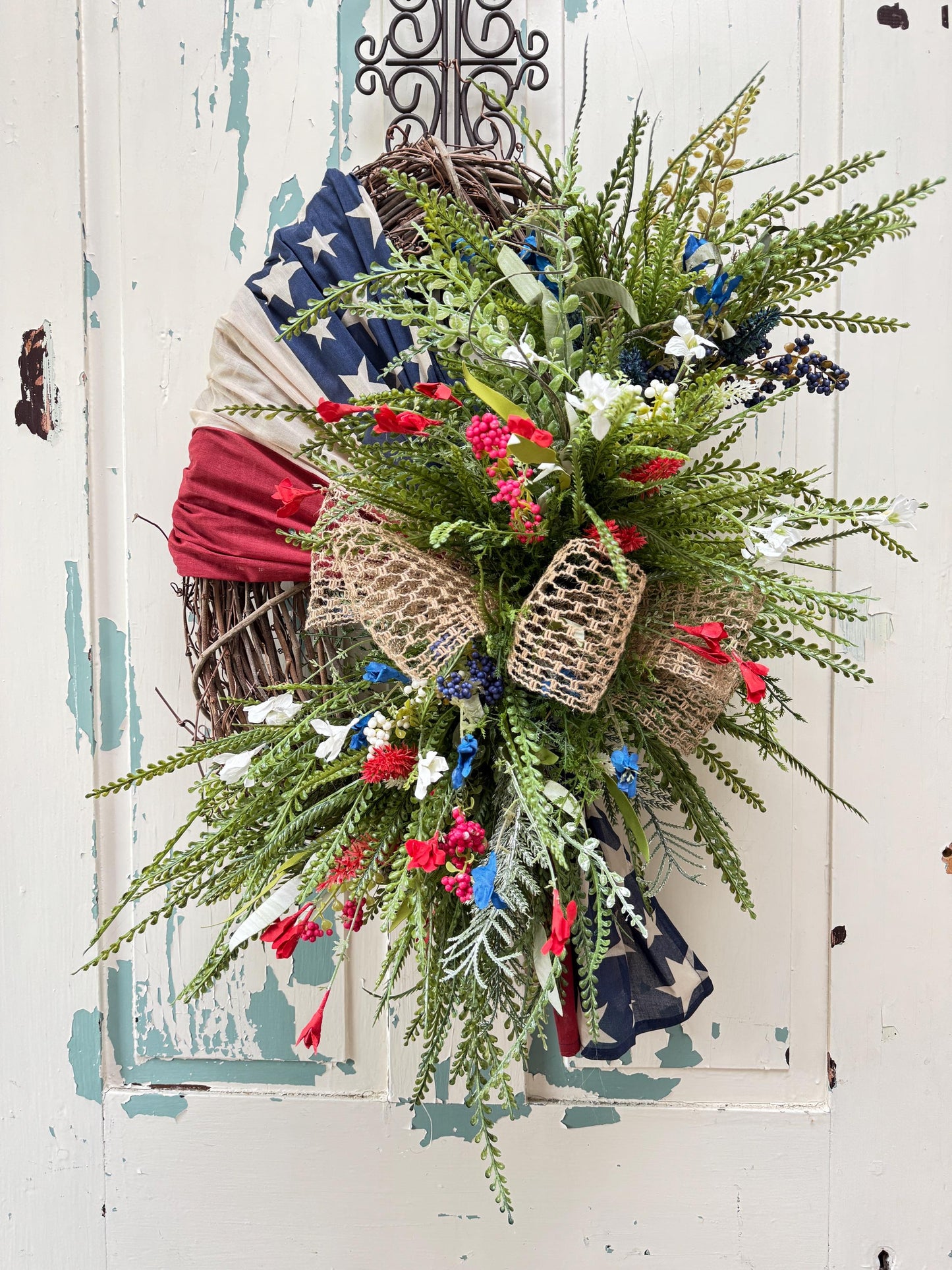 Patriotic Americana Wreath for Front Door