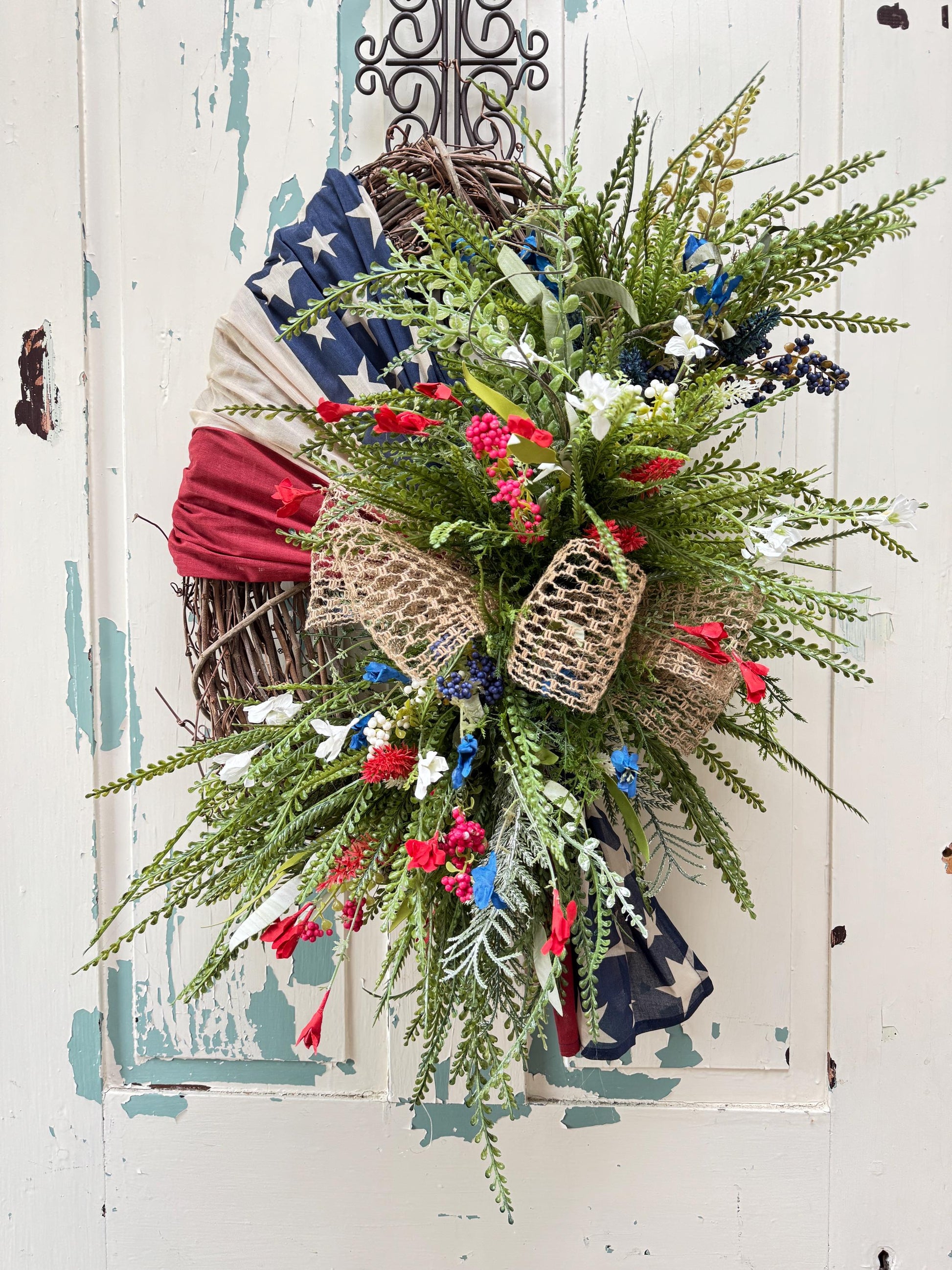 Patriotic Americana Wreath for Front Door