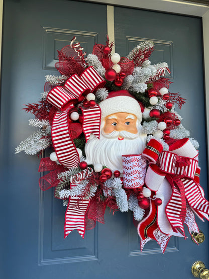 Vintage Santa Christmas Wreath