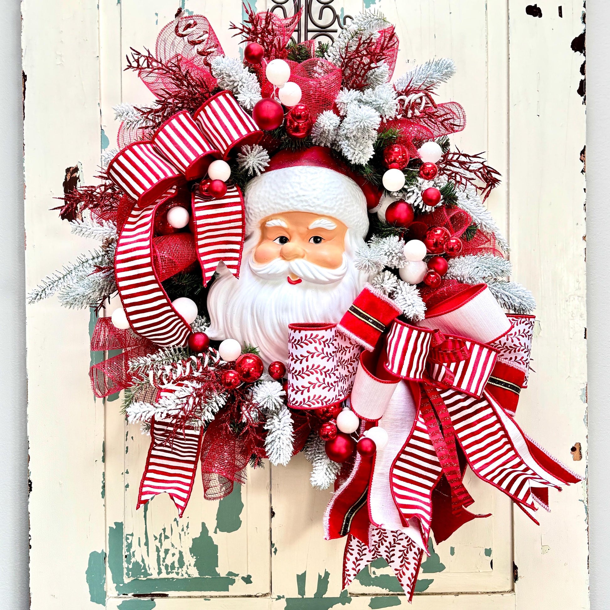 Vintage Santa Christmas Wreath