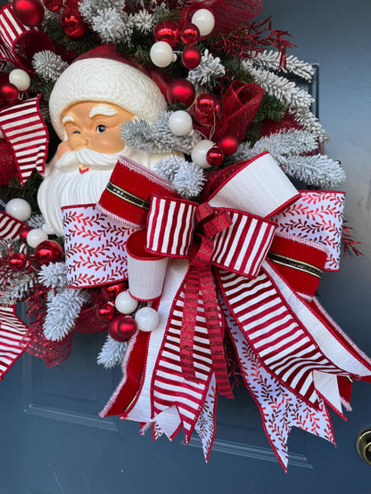 Vintage Santa Christmas Wreath