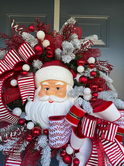 Vintage Santa Christmas Wreath