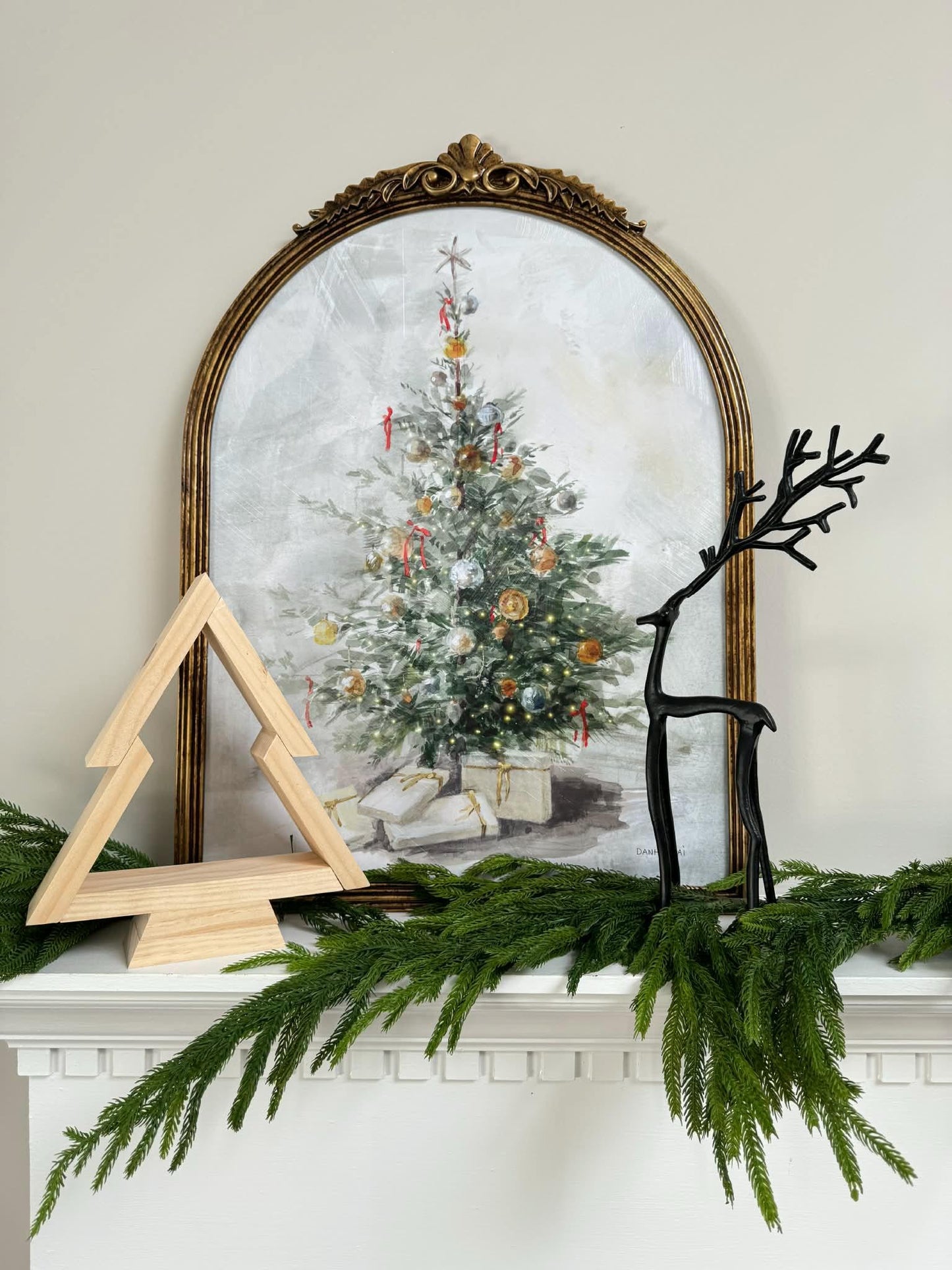 Handmade Wood Christmas Tree, Unfinished Natural Wooden Farmhouse Style Tabletop Tree, Minimalist Holiday Decor
