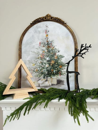 Handmade Wood Christmas Tree, Unfinished Natural Wooden Farmhouse Style Tabletop Tree, Minimalist Holiday Decor