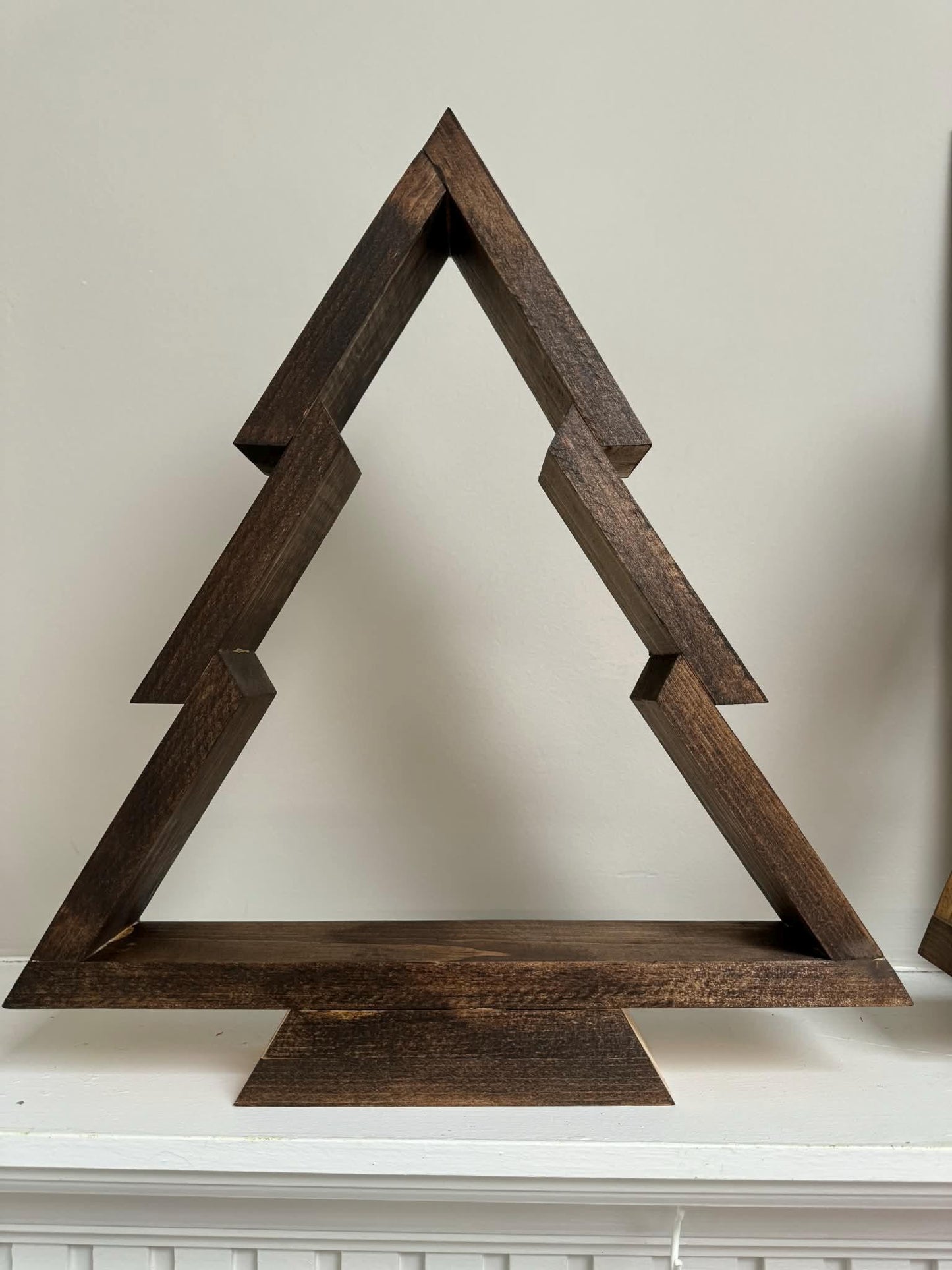 Handcrafted Wood Christmas Tree, Stained or Painted Wooden Farmhouse Style Tabletop Tree, Minimalist Holiday Decor