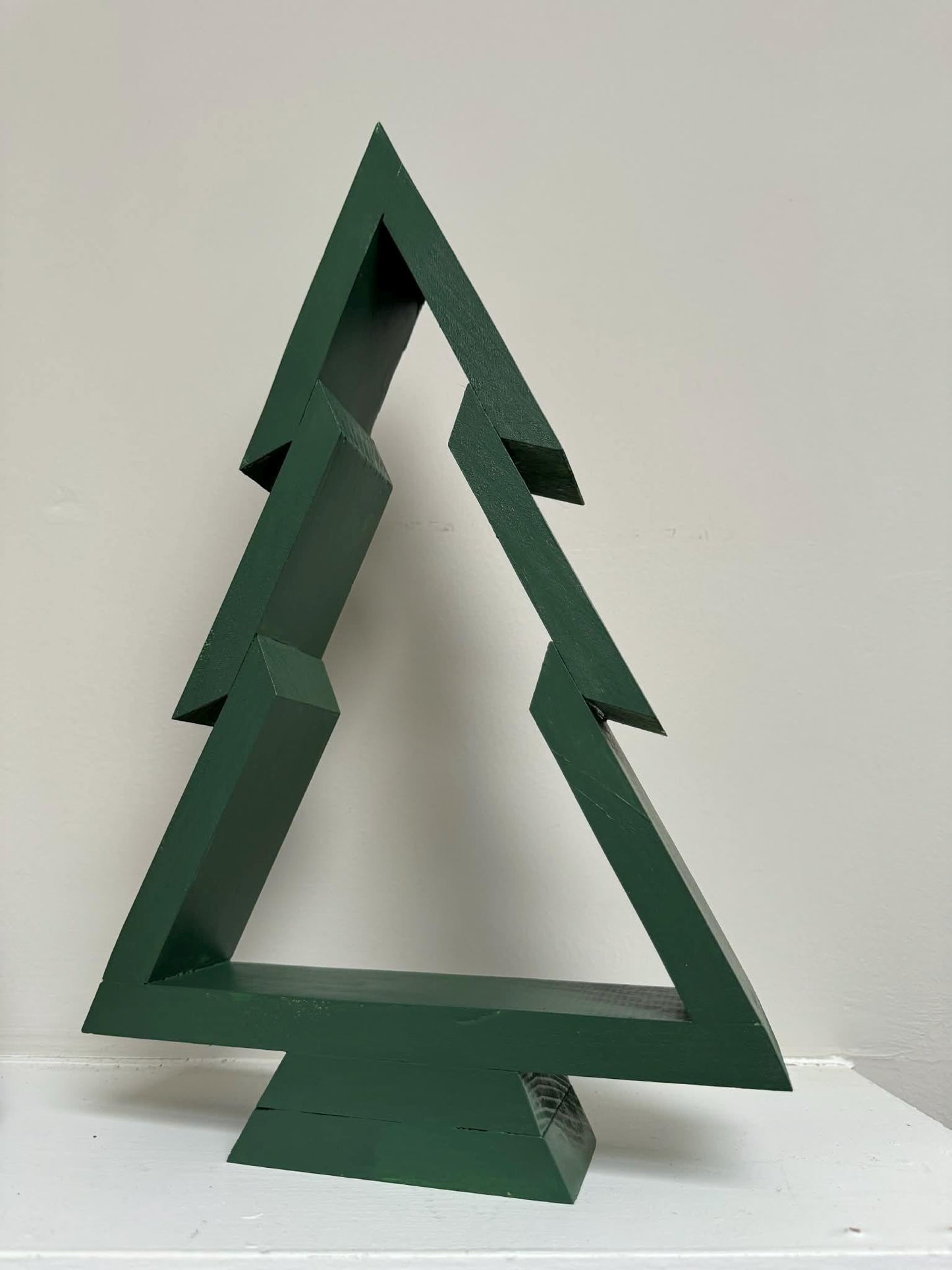 Handcrafted Wood Christmas Tree, Stained or Painted Wooden Farmhouse Style Tabletop Tree, Minimalist Holiday Decor