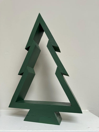 Handcrafted Wood Christmas Tree, Stained or Painted Wooden Farmhouse Style Tabletop Tree, Minimalist Holiday Decor