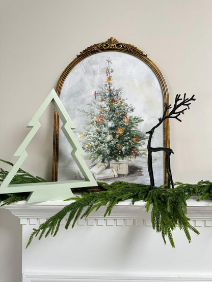 Handcrafted Wood Christmas Tree, Stained or Painted Wooden Farmhouse Style Tabletop Tree, Minimalist Holiday Decor