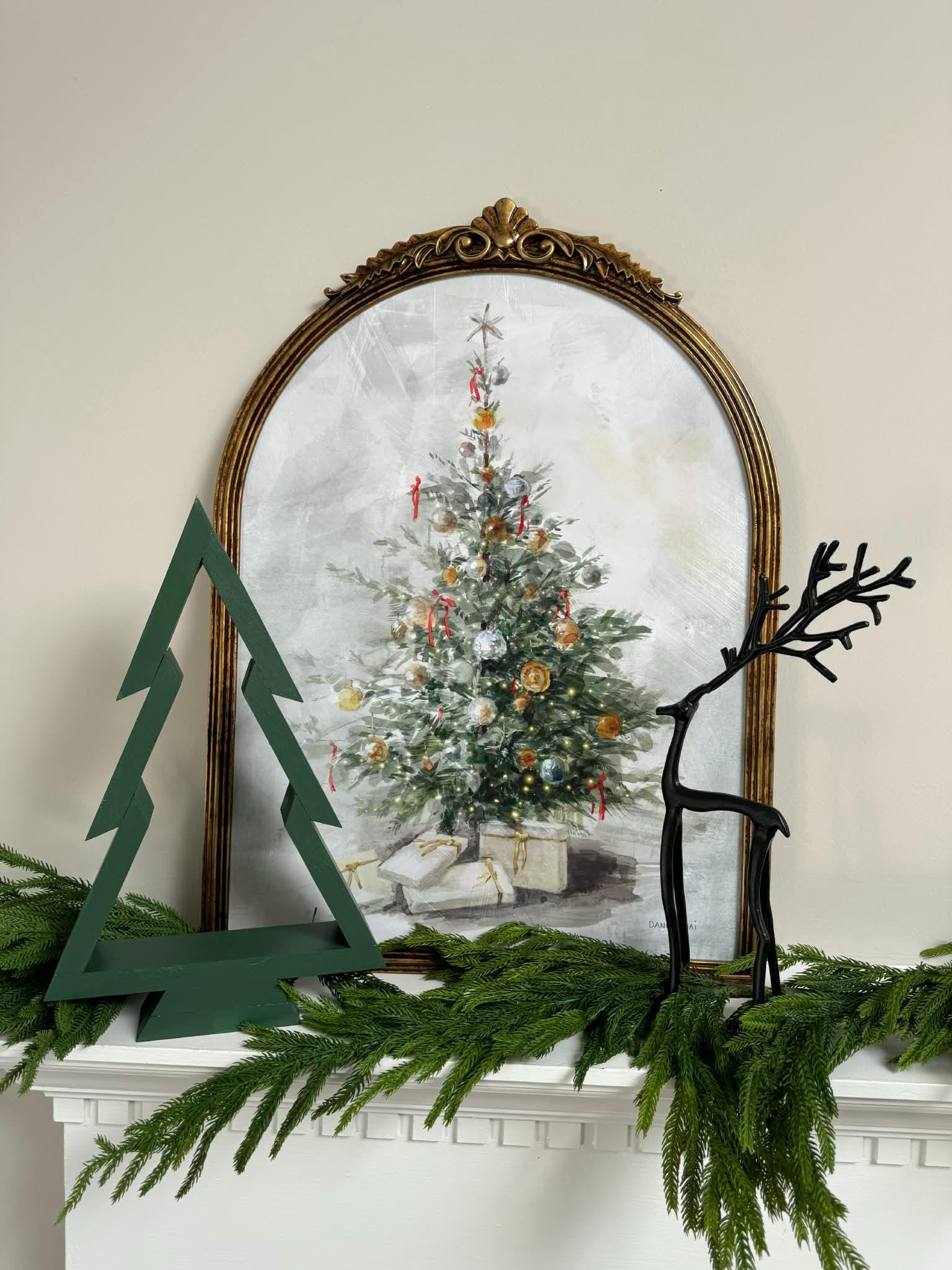 Handcrafted Wood Christmas Tree, Stained or Painted Wooden Farmhouse Style Tabletop Tree, Minimalist Holiday Decor