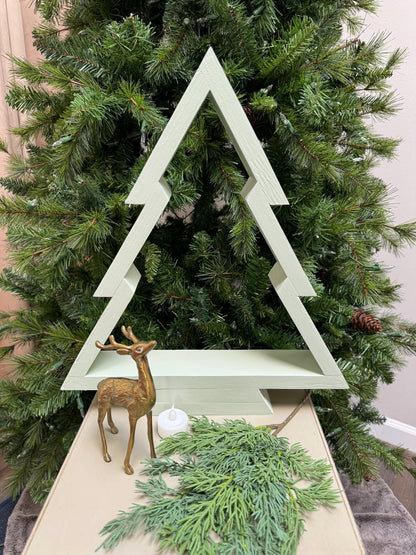 Handcrafted Wood Christmas Tree, Stained or Painted Wooden Farmhouse Style Tabletop Tree, Minimalist Holiday Decor