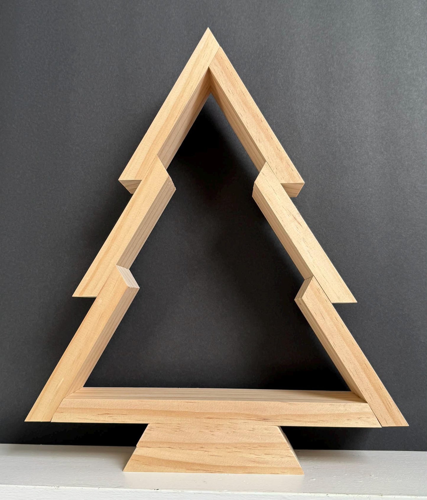 Handcrafted Wood Christmas Tree, Stained or Painted Wooden Farmhouse Style Tabletop Tree, Minimalist Holiday Decor