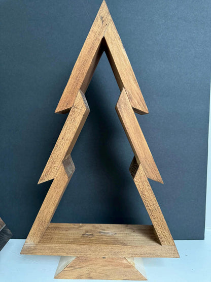 Handcrafted Wood Christmas Tree, Stained or Painted Wooden Farmhouse Style Tabletop Tree, Minimalist Holiday Decor