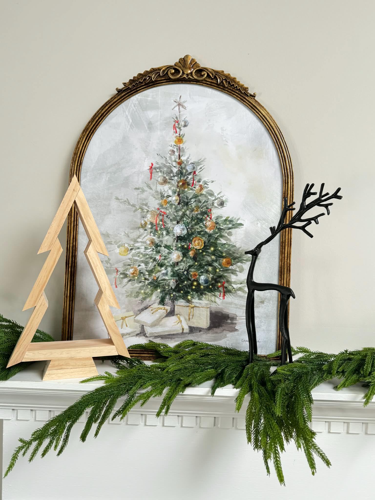 Handmade Wood Christmas Tree, Unfinished Natural Wooden Farmhouse Style Tabletop Tree, Minimalist Holiday Decor