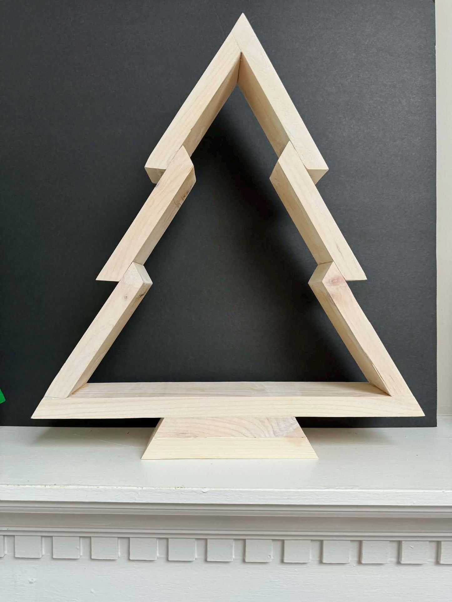 Handcrafted Wood Christmas Tree, Stained or Painted Wooden Farmhouse Style Tabletop Tree, Minimalist Holiday Decor