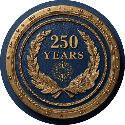 250th Anniversary USA Metal Wreath Sign, United States Patriotic Emblem Wall Decor, Fourth of July Americana Round Door Hanger Gift