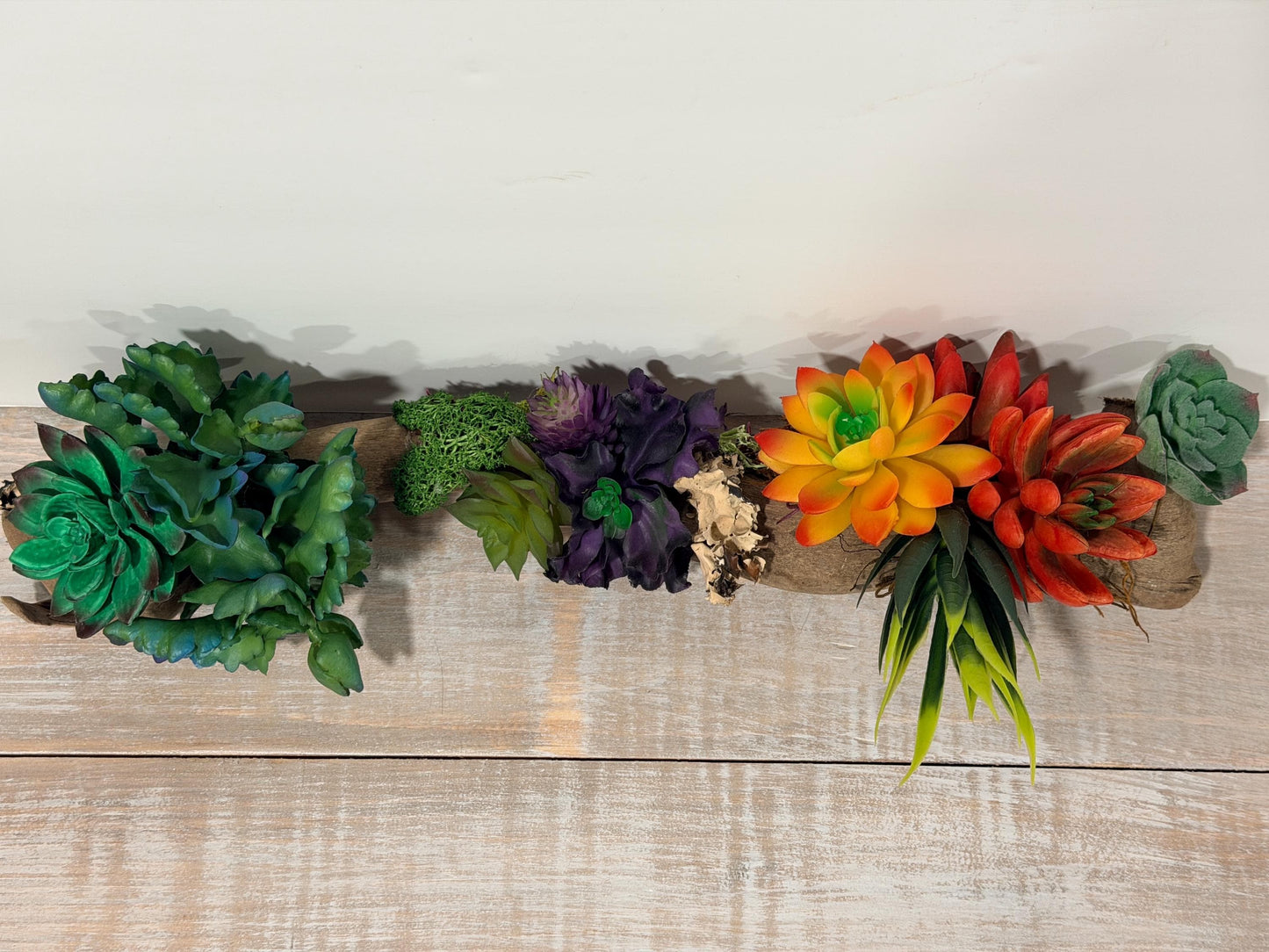 Succulent Driftwood Arrangement, Faux Succulent Centerpiece, Rustic Wood Table Decor, Modern Boho Home Accent, Coastal Farmhouse Decor