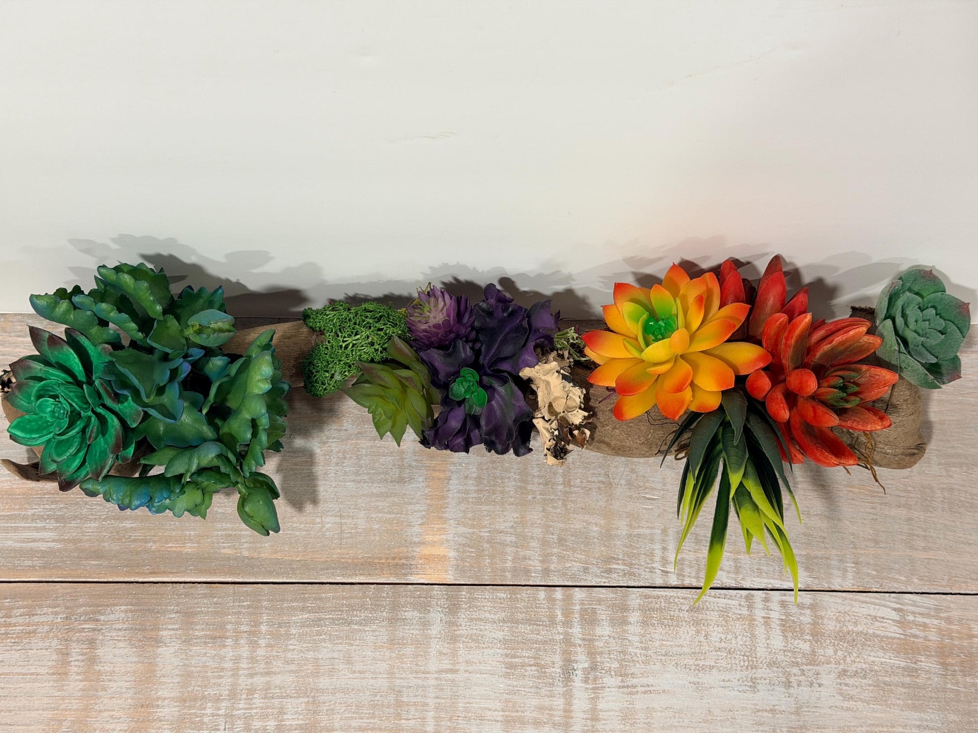 Succulent Driftwood Arrangement, Faux Succulent Centerpiece, Rustic Wood Table Decor, Modern Boho Home Accent, Coastal Farmhouse Decor
