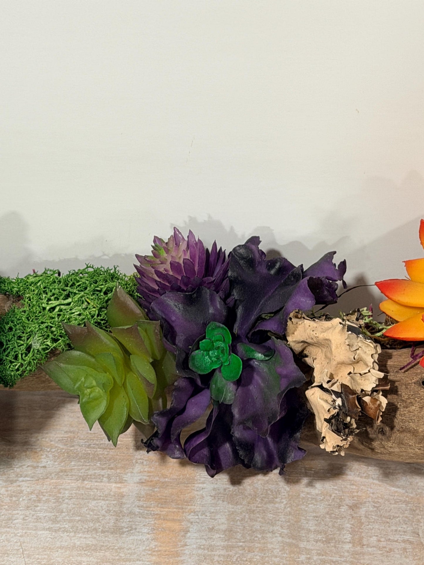 Succulent Driftwood Arrangement, Faux Succulent Centerpiece, Rustic Wood Table Decor, Modern Boho Home Accent, Coastal Farmhouse Decor