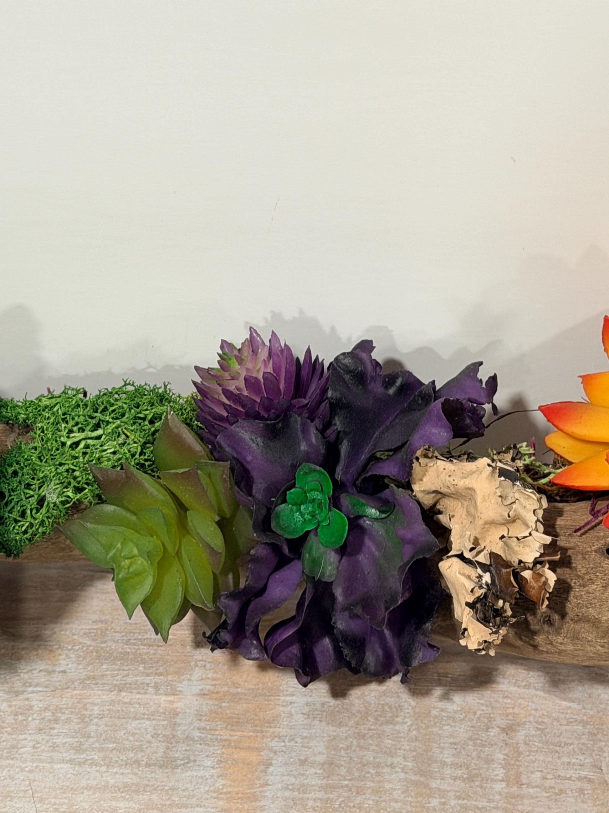 Succulent Driftwood Arrangement, Faux Succulent Centerpiece, Rustic Wood Table Decor, Modern Boho Home Accent, Coastal Farmhouse Decor