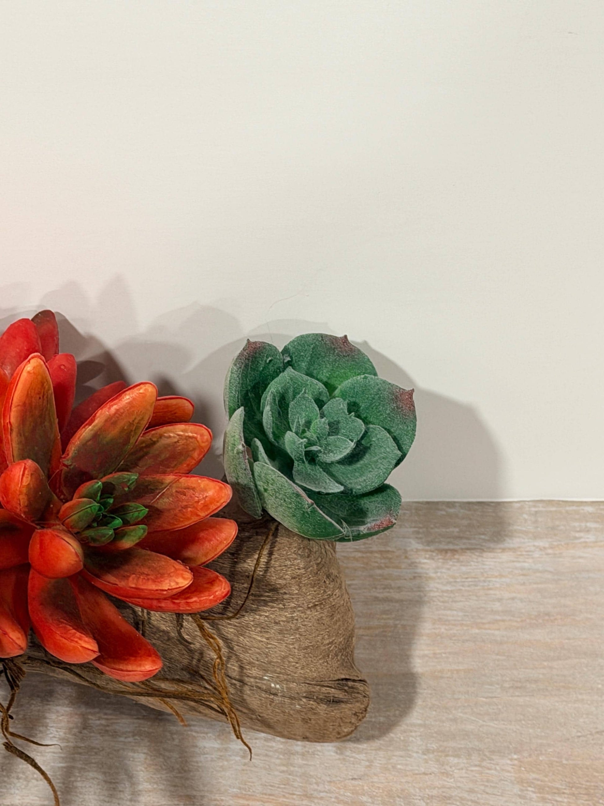 Succulent Driftwood Arrangement, Faux Succulent Centerpiece, Rustic Wood Table Decor, Modern Boho Home Accent, Coastal Farmhouse Decor