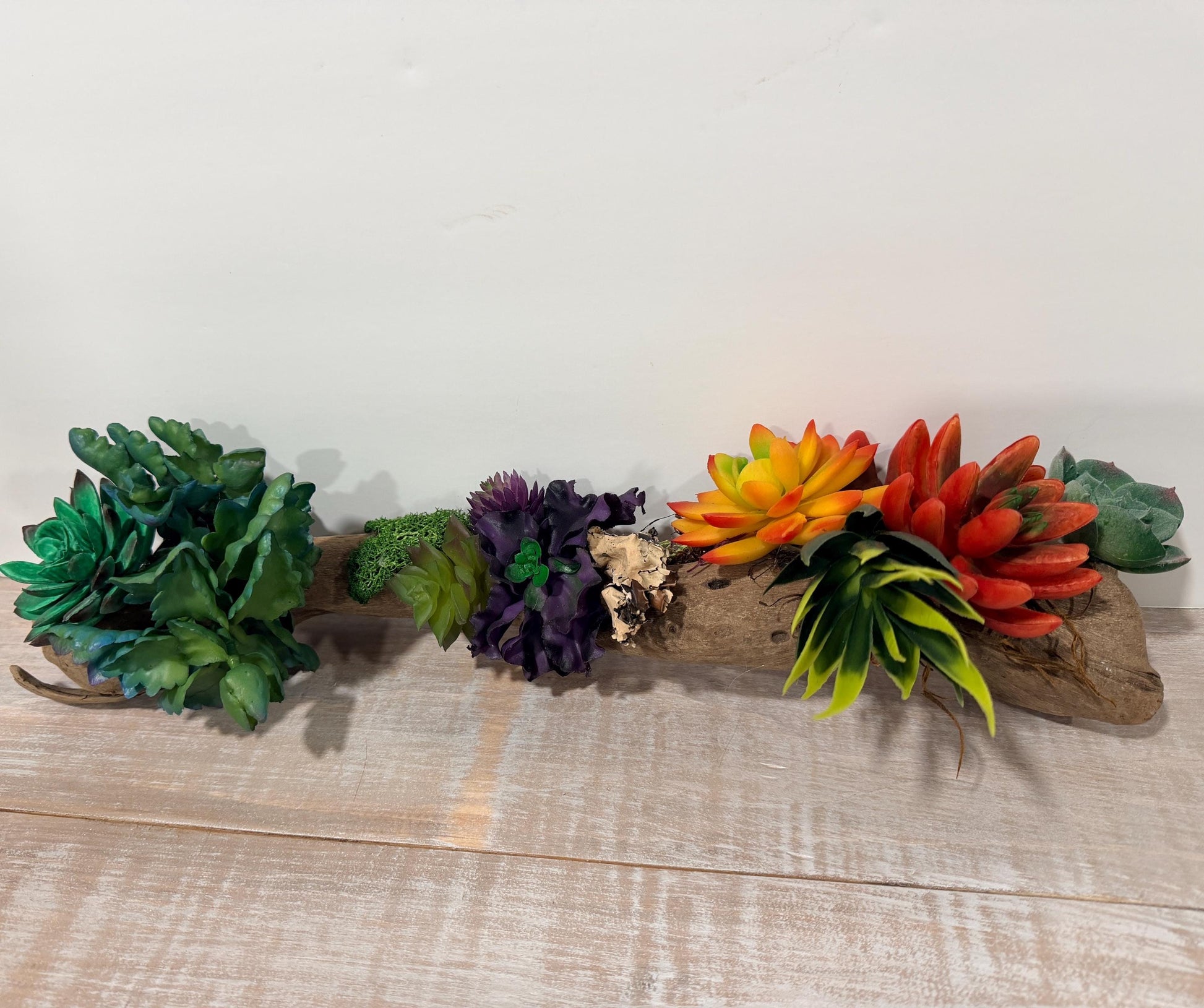 Succulent Driftwood Arrangement, Faux Succulent Centerpiece, Rustic Wood Table Decor, Modern Boho Home Accent, Coastal Farmhouse Decor
