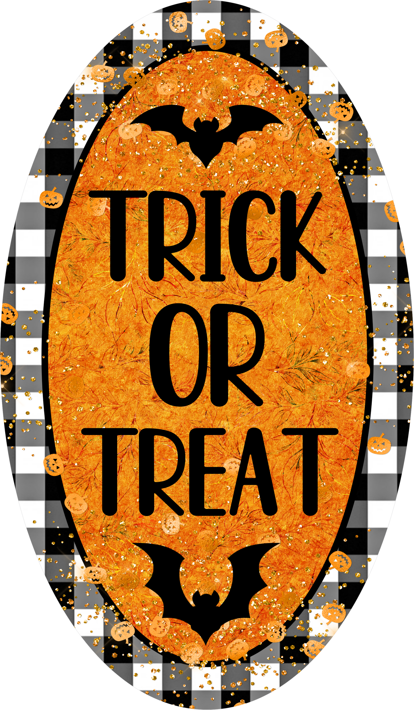 Trick or Treat Oval Wreath Sign