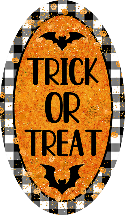 Trick or Treat Oval Wreath Sign
