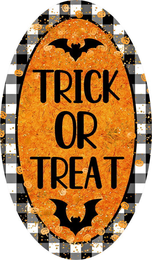 Trick or Treat Oval Wreath Sign