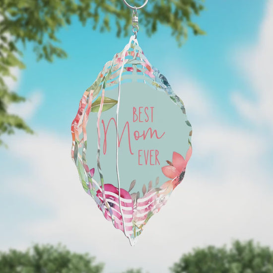 Best Mom Ever Pastel Floral Wind Spinner