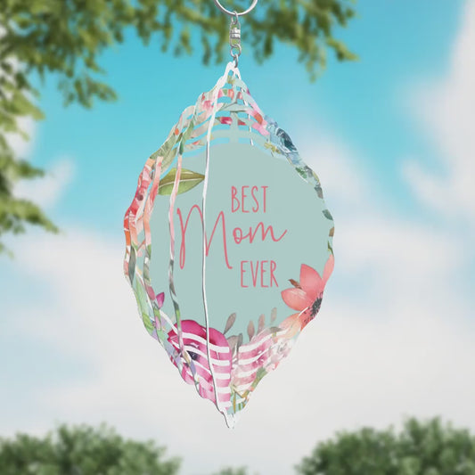 Best Mom Ever Pastel Floral Wind Spinner