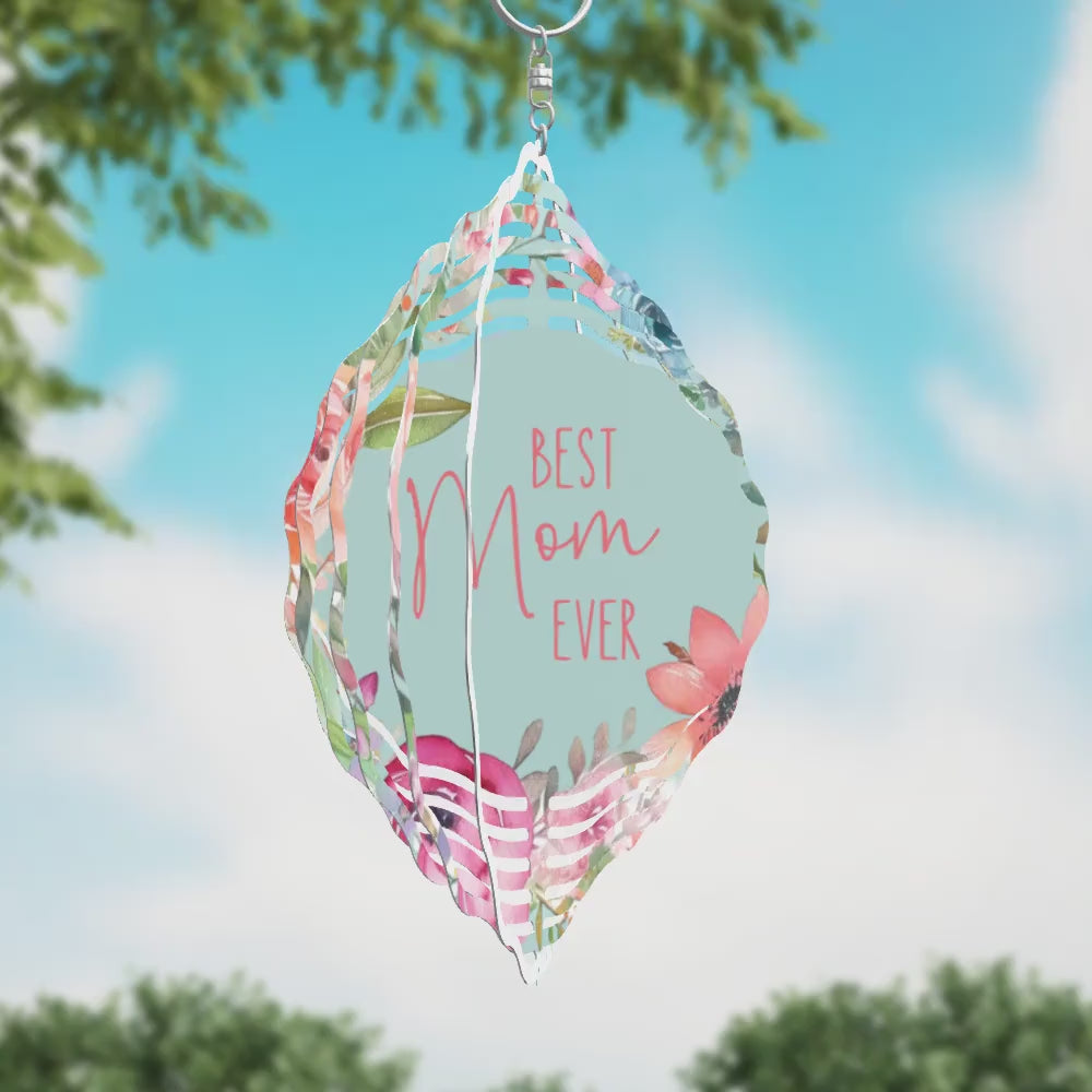 Best Mom Ever Pastel Floral Wind Spinner