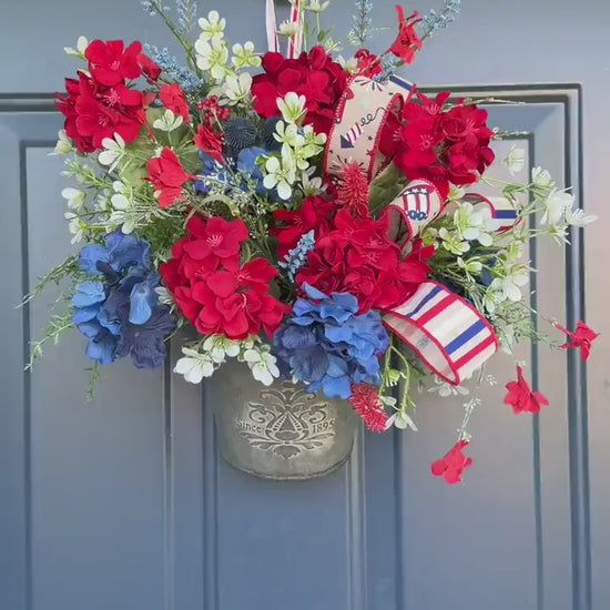 Patriotic Hanging Wall Bucket